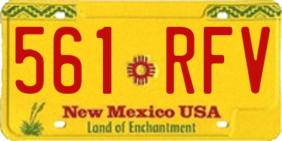 NM license plate 561RFV