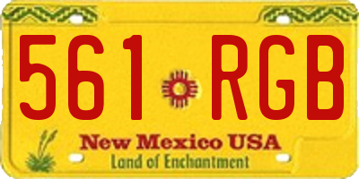 NM license plate 561RGB