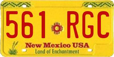 NM license plate 561RGC