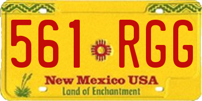 NM license plate 561RGG