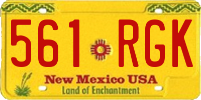 NM license plate 561RGK