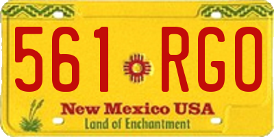 NM license plate 561RGO