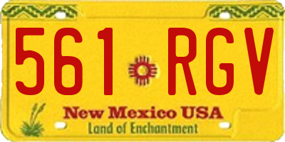 NM license plate 561RGV