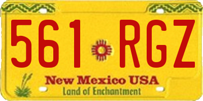 NM license plate 561RGZ