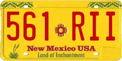 NM license plate 561RII
