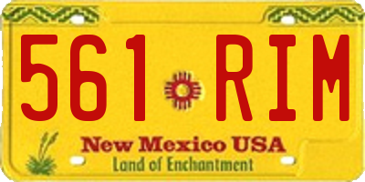 NM license plate 561RIM