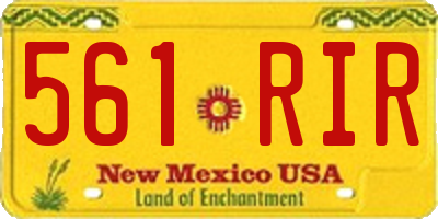 NM license plate 561RIR