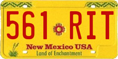 NM license plate 561RIT