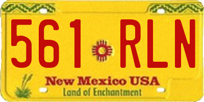 NM license plate 561RLN