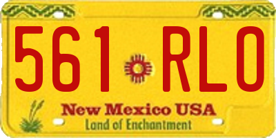 NM license plate 561RLO