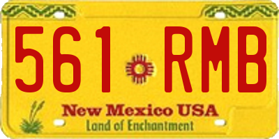 NM license plate 561RMB