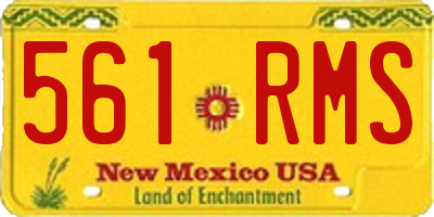 NM license plate 561RMS