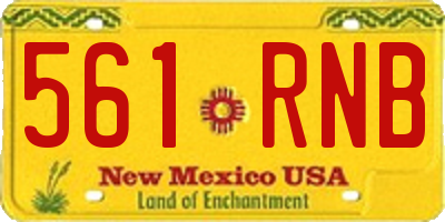 NM license plate 561RNB