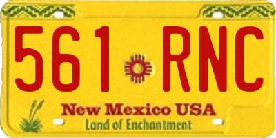 NM license plate 561RNC