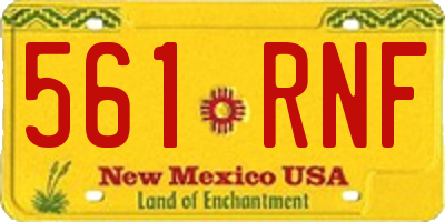 NM license plate 561RNF