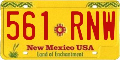 NM license plate 561RNW