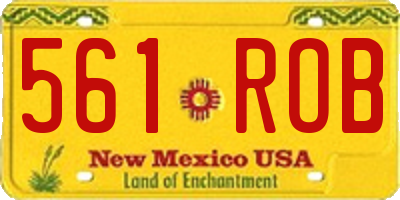 NM license plate 561ROB