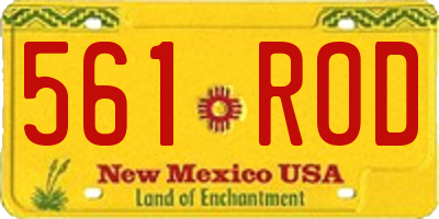 NM license plate 561ROD
