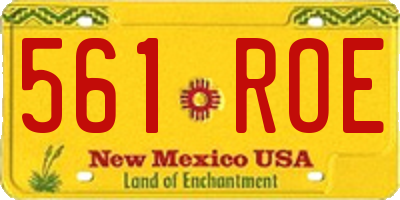 NM license plate 561ROE