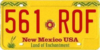 NM license plate 561ROF