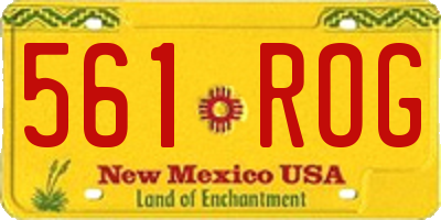 NM license plate 561ROG