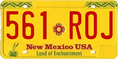 NM license plate 561ROJ