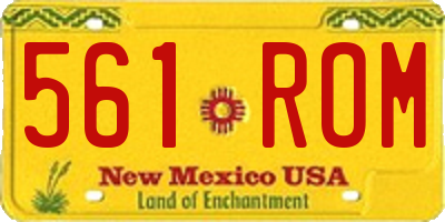 NM license plate 561ROM