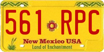 NM license plate 561RPC