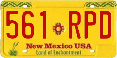 NM license plate 561RPD