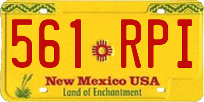 NM license plate 561RPI