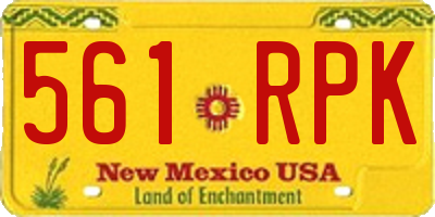 NM license plate 561RPK