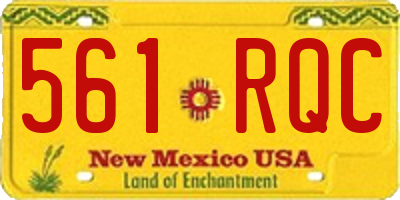 NM license plate 561RQC