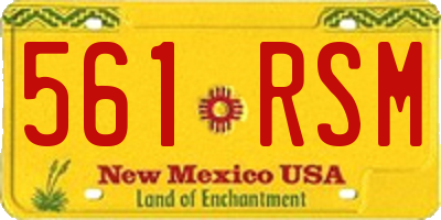 NM license plate 561RSM