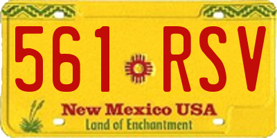 NM license plate 561RSV