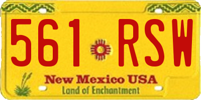 NM license plate 561RSW