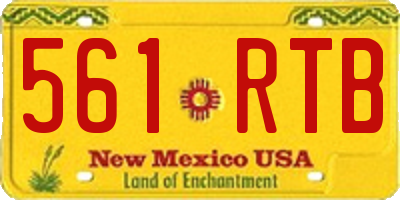 NM license plate 561RTB