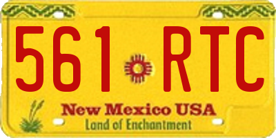 NM license plate 561RTC