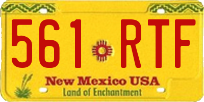 NM license plate 561RTF