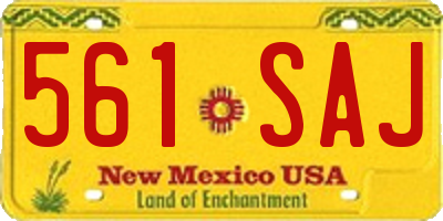 NM license plate 561SAJ