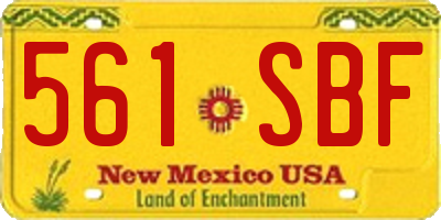 NM license plate 561SBF
