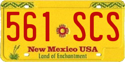NM license plate 561SCS