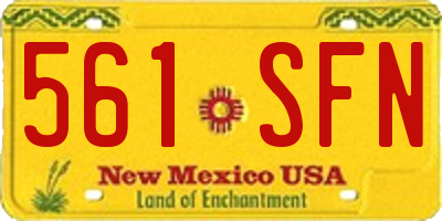 NM license plate 561SFN