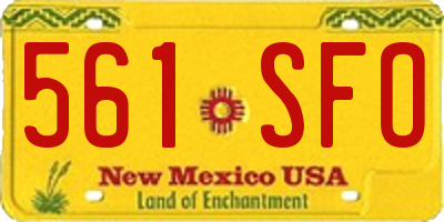 NM license plate 561SFO