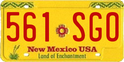 NM license plate 561SGO
