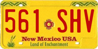NM license plate 561SHV