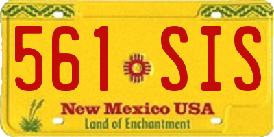 NM license plate 561SIS