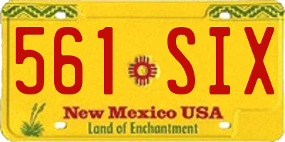 NM license plate 561SIX