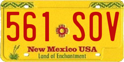 NM license plate 561SOV
