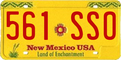 NM license plate 561SSO