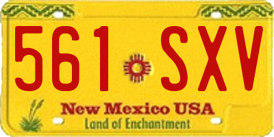 NM license plate 561SXV